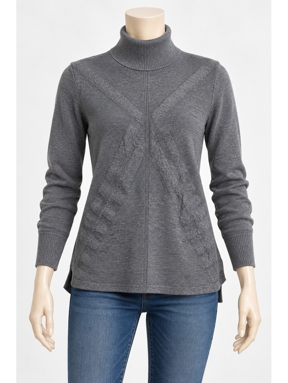 Tribal Women's Gray Turtleneck Sweater Size S
